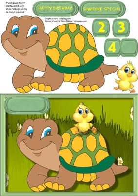 Little Chick Riding Tommy the Tortoise
