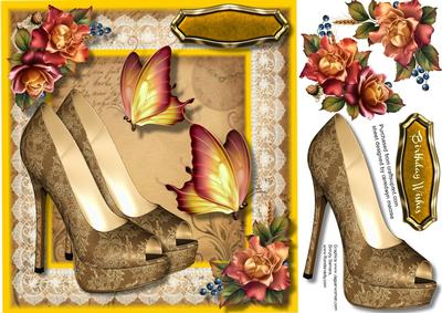 Beautiful Floral Roses with Butterfly's and Shoes 