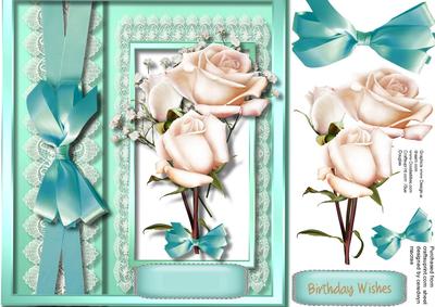 Beautiful Cream Roses and Lace with Ribbon Bow . 3
