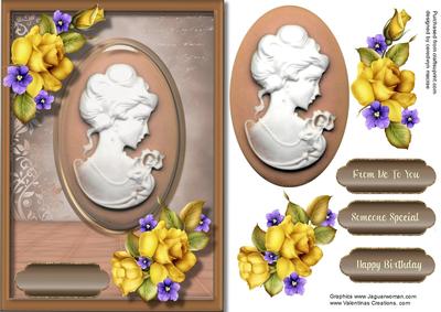 Beautiful Cameo and Yellow Roses 