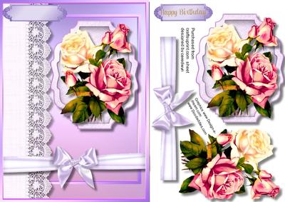 Beautiful Roses on Lace and Ornate Olaque
