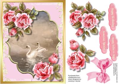 Beautiful Roses and Swans