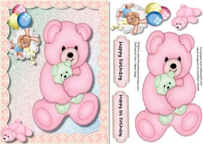 Lovely Pink Card for Teddys Birthday