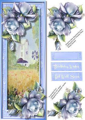 Lovely Blue Roses , Large D.l