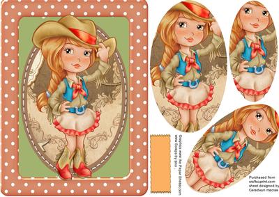 Lovely Cowgirl in a Polka Dot Frame 