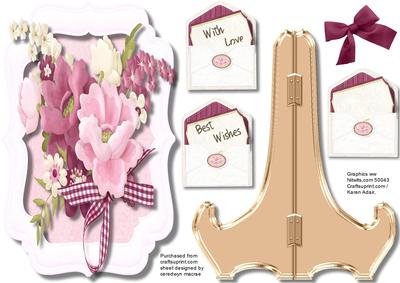 Beautiful Bracket Plate and Stand with Flowers 