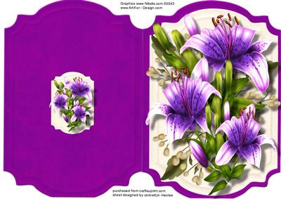 Print, Cut, and Fold, Beautiful Lilac Tiger Lillies 