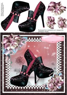 Beautiful Shoes and Roses in Cerise 