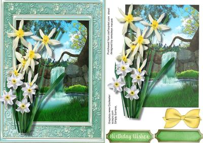 Beautiful Dafodills and Waterfall