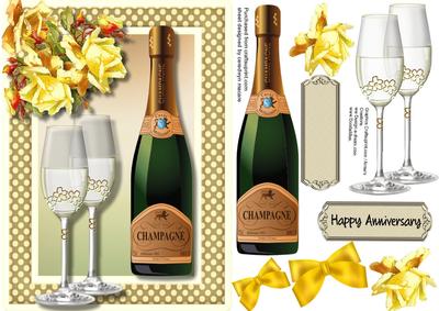 Anniversry Wishes with Yellow Roses