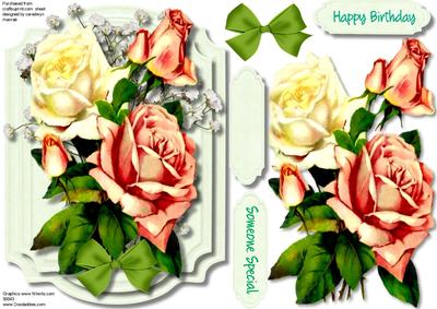 Beautiful Roses on a Mint Green Bracket