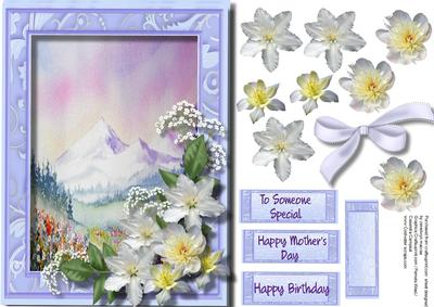 Beautiful Alpine Meadow and White Flowers 