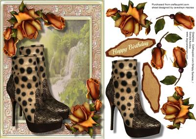 Beautiful Leopard Boots and Golden Roses 