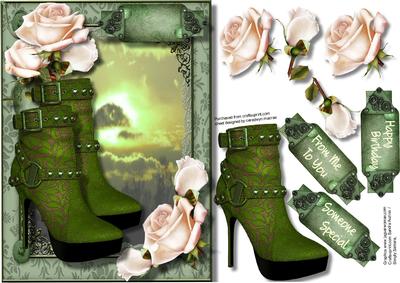 Beautiful Green Sunset and Cream Roses