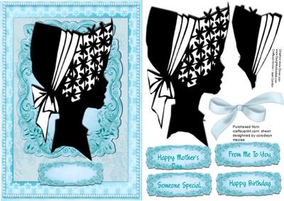 Beautiful Silhouette Lady in Aqua 