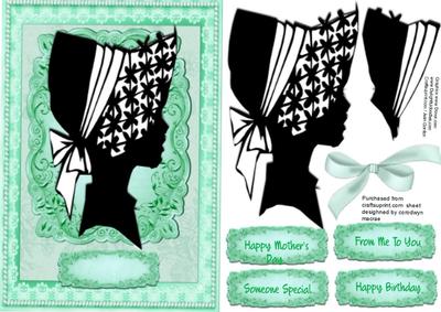 Beautiful Green Silhouette Lady 