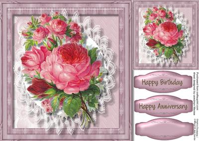 Beautiful Rose Topper on Lace 