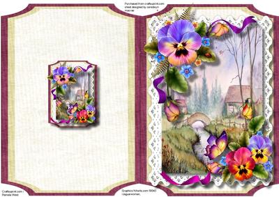 Print, Cut, and Fold, Beautiful Pansys