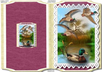 Print, Cut, and Fol, Mallard Ducks on the Marsh