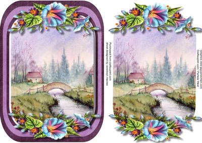 Beautiful Card and Topper with Morning Glory 