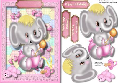 Lovely Baby Greetings or 1st Birthday 