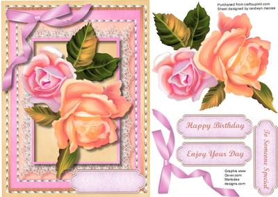 Beautiful Double Roses in Pink and Peach 