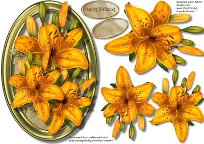 Beautiful Tiger Lillys in a Gold Frame 