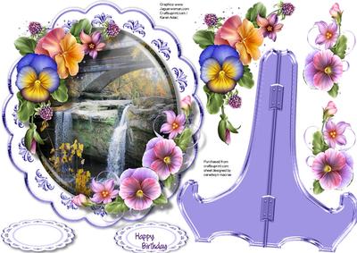 Plate and Stand , Pansy's at the Water Lock 