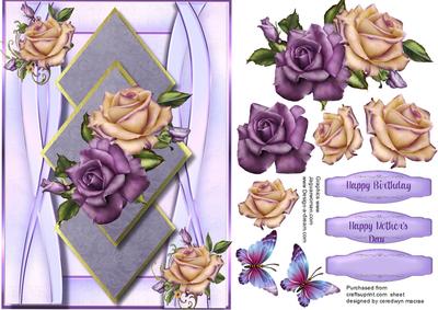 Mother's Day or Birthday Greetings with Roses 
