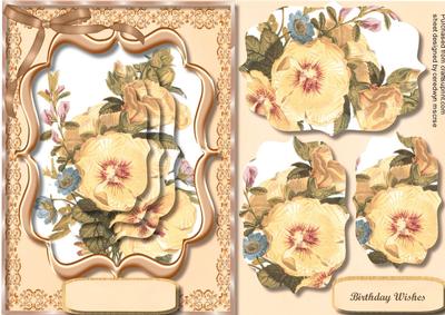 Beautiful Hollyhocks in Soft Peach , Pyramid