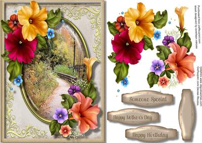 Beautiful Country Lane with Petunias 