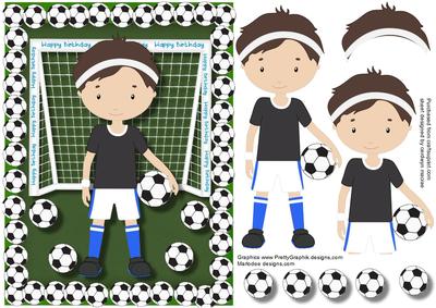 Lovely Happy Birthday Footballer in Blue