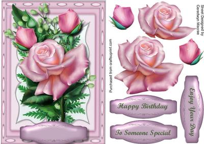 Pale Pink Roses on a Kadaire Frame 