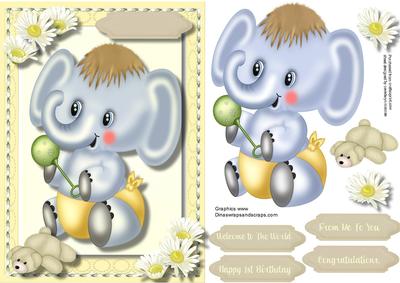 Beautiful Baby's Birth or 1st Birthday in Neutral Tone 