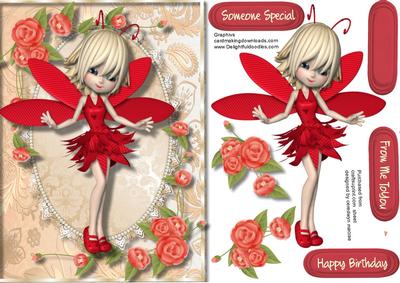 Lovely Fairy Fae in Red 