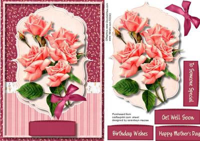 Beautiful Pink Roses in a Bracket Frame 