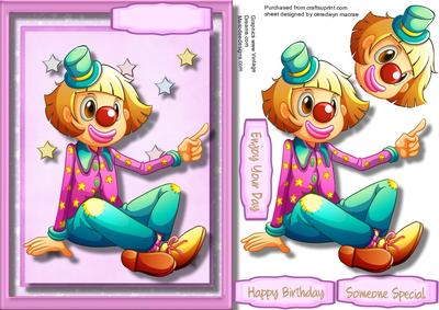 Happy Clown Sitting Down 