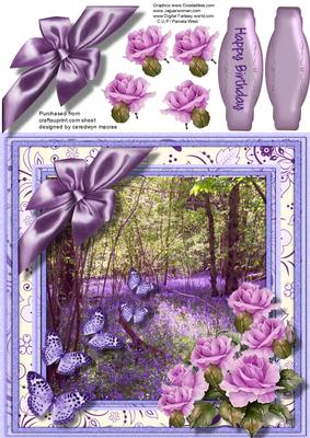 Bluebells , Roses, and Butterfly's 