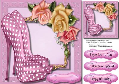 Beautiful Pink Roses and Polka Dot Shoes