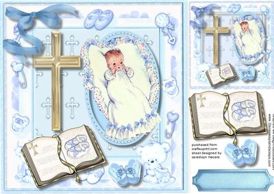 Beautiful Christening Card for a Boy