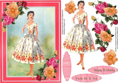 Beautiful 1960s Beauty with Roses 