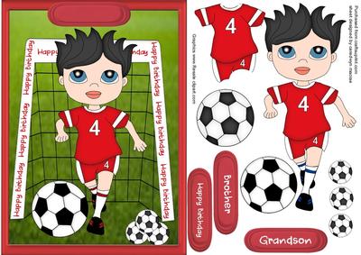 Happy Birthday Footie Fan in Red 