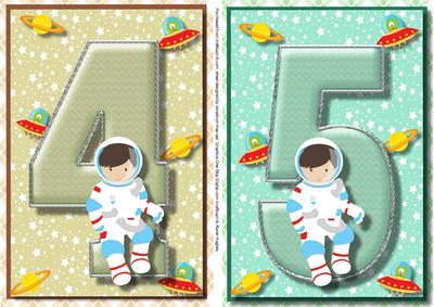 Lovely Space Boy Birthday Toppers Age 4 & 5