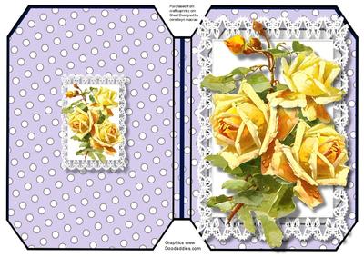 Print, Cut, and Fold, Beautiful Yellow Roses 