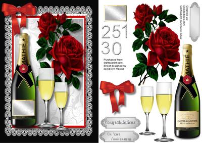 Beautiful Anniversary Card with Red Roses 