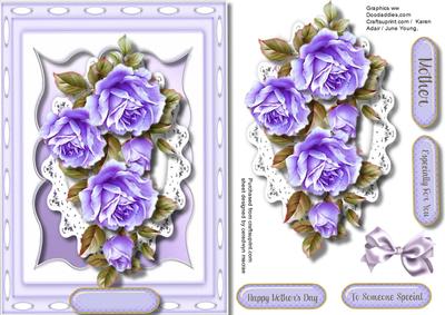 Beautiful Lilac Roses in a Kadair Frame 
