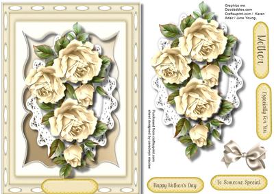 Beautiful Cream Roses in a Kadair Frame 