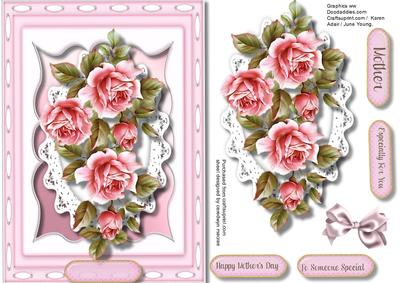 Beautiful Pink Roses in a Kadair Frame 