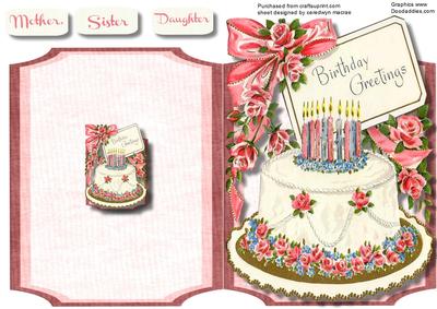 Print, Cut, and Fold, Beautiful Birthday Cake 