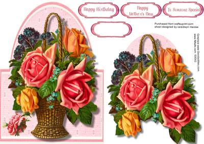 Over the Edge Beautiful Basket of Roses